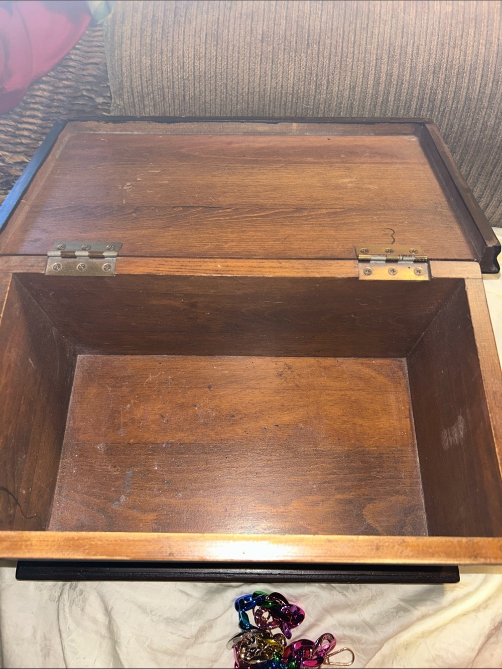 Black Painted Wooden Storage Chest with Scalloped Base - Picture 8 of 9